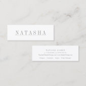 Elegant Grey en White Underline Profile Card Mini Visitekaartje (Voorkant / Achterkant)