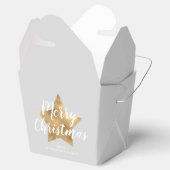 Elegant Grey Faux Gold Star Merry kerst Bedankdoosjes (Geopend)