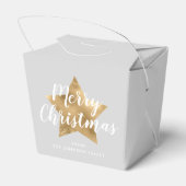 Elegant Grey Faux Gold Star Merry kerst Bedankdoosjes (Achterkant)