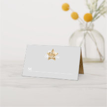 Elegant Grey Faux Gold Star Merry kerst