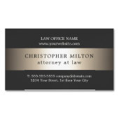 Elegant Grey Faux Gold Stripe Advocaat Visitekaartje Magneet (Voorkant)