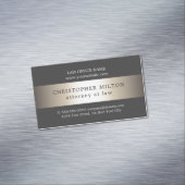 Elegant Grey Faux Gold Stripe Advocaat Visitekaartje Magneet (Voorbeeld)