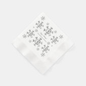 Elegant Grey Faux Silver Snowflakes kerst Servet (Hoek)