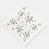 Elegant Grey Faux Silver Snowflakes Kerstmis Napk Servet (Hoek)