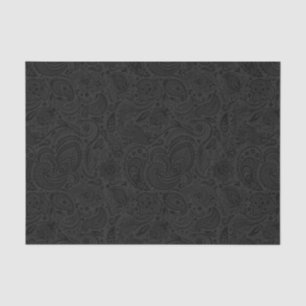 Elegant Grey Floral DamasBlack Background 2 Tissuepapier
