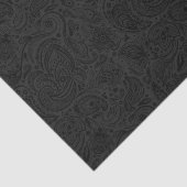 Elegant Grey Floral DamasBlack Background 2 Tissuepapier (Detail)