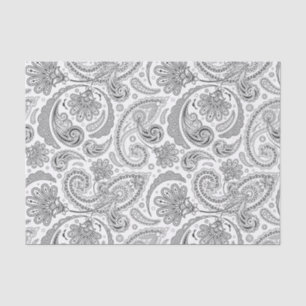 Elegant Grey Floral Damaswitscaseachtergrond Tissuepapier