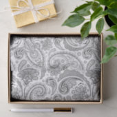 Elegant Grey Floral Damaswitscaseachtergrond Tissuepapier (Geschenk)