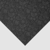 Elegant Grey Floral Damaszwarte achtergrond Tissuepapier (Detail)