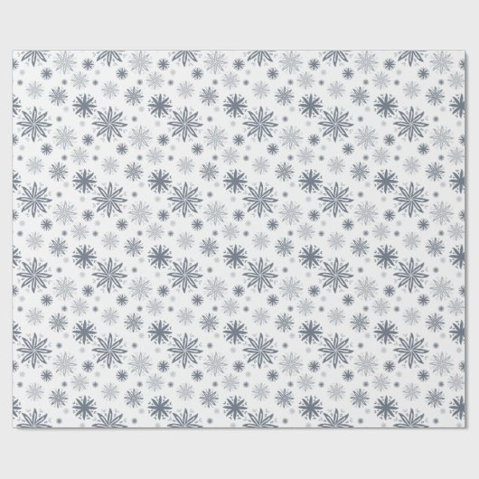 Elegant Grey Floral Pattered Cadeaupapier (Vlak)