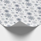 Elegant Grey Floral Pattered Cadeaupapier (Hoek)