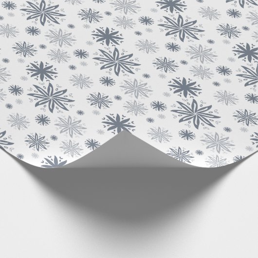 Elegant Grey Floral Pattered Cadeaupapier (Hoek)