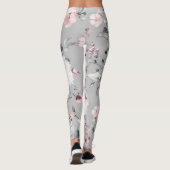 Elegant Grey Floral Pattered | LEGGINGS (Achterkant)