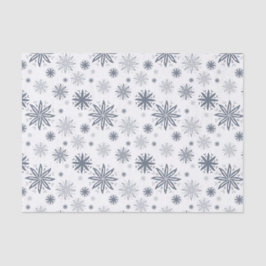 Elegant Grey Floral Patterned Gift Wrapping Tissuepapier (Voorkant)