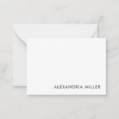Elegant Grey Font Herringbone gepatterd terug Notitiekaartje (Voorkant)