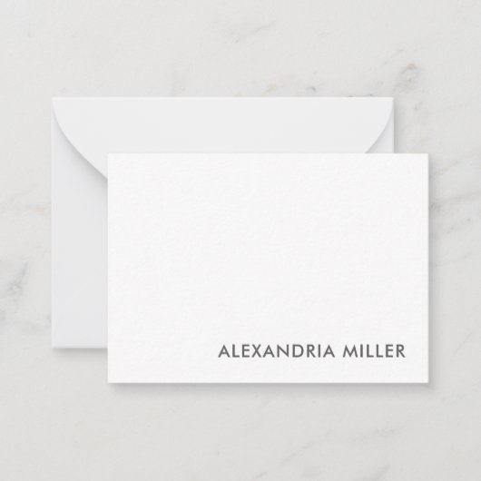 Elegant Grey Font Herringbone gepatterd terug Notitiekaartje (Voorkant)