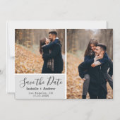 Elegant Grey Foto slaat de datum op Magnetische Uitnodiging (Voorkant)