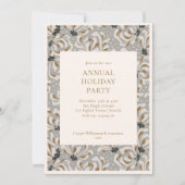 Elegant Grey Gold Botanical Kantoor Holiday Kaart (Voorkant)