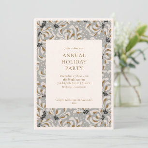 Elegant Grey Gold Botanical Kantoor Holiday Kaart