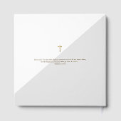 Elegant Grey gold Cross Baby Custom Baptism Gastenboek (Achterkant)