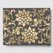 Elegant Grey Gold Flowers Graduparty Gastenboek (Achterkant)