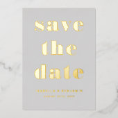 Elegant Grey Gold Wedding Save the Date Kaart (Voorkant)