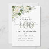 Elegant Grey Green Floral Surprise Birthday Kaart (Voorkant)