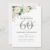 Elegant Grey Green Floral Surprise Birthday Kaart (Voorkant)