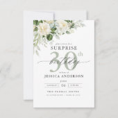 Elegant Grey Green Floral Surprise Birthday Kaart (Voorkant)