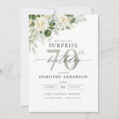 Elegant Grey Green Floral Surprise Birthday Kaart (Voorkant)