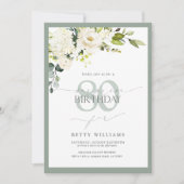Elegant Grey Green Floral Surprise Birthday Kaart (Voorkant)