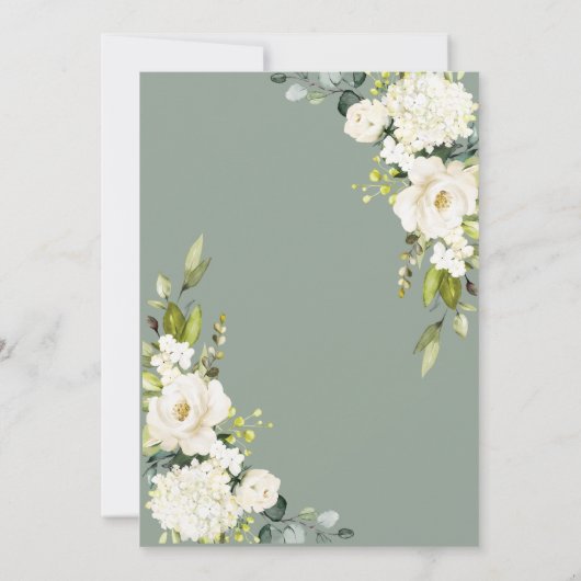 Elegant Grey Green Floral Surprise Birthday Kaart (Achterkant)