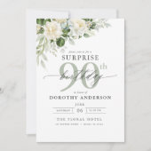 Elegant Grey Green Floral Surprise Birthday Kaart (Voorkant)