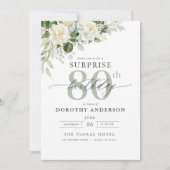 Elegant Grey Green Floral Surprise Birthday Kaart (Voorkant)