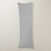 Elegant Grey Griekse Pattern Body Pillow Lichaamskussen (Voorkant Verticaal)