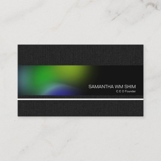 Elegant Grey Grunge Aurora Splendor CEO Startup Visitekaartje (Voorkant)