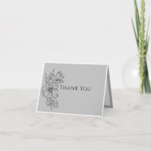 Elegant Grey Hand Drawn Floral Wedding
