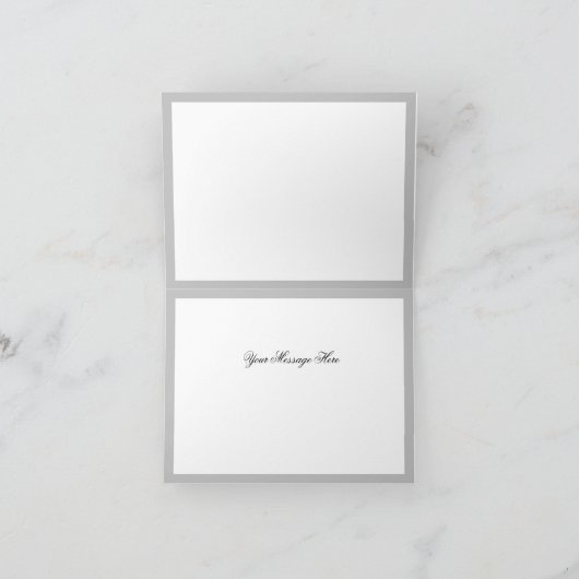 Elegant Grey Hand Drawn Floral Wedding Bedankkaart (Binnen)