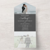 Elegant Grey in één bruiloft uitnodiging (Binnen)