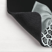 Elegant Grey Jaguar Print naam Silver Bow Muismat (Hoek)