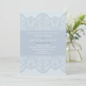 Elegant Grey Lace Wedding Invitations Kaart (Staand voorkant)