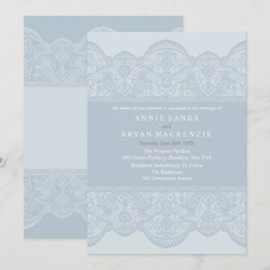 Elegant Grey Lace Wedding Invitations Kaart
