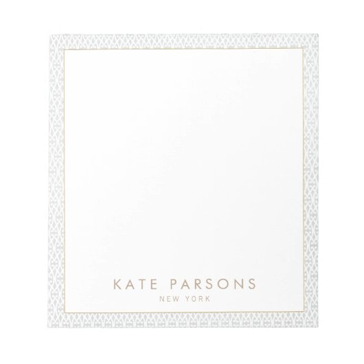  Elegant Grey Lattice Pattern Notitieblok (Voorkant)