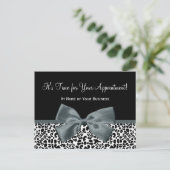 Elegant Grey Leopard Salon Appointinder Briefkaart (Staand voorkant)