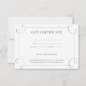 Elegant Grey Lijst Gepersonaliseerd Cadeaubon (Achterkant)