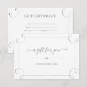 Elegant Grey Lijst Gepersonaliseerd Cadeaubon (Voorkant / Achterkant)