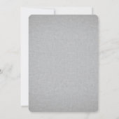 Elegant Grey Linen and Pink Birthday Invitation Kaart (Achterkant)
