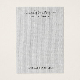 Elegant Grey Linen Jewelry Earring Display Kaart