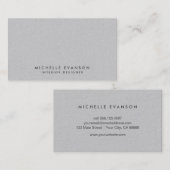 Elegant Grey Linen Minimalist Professional Visitekaartje (Voorkant / Achterkant)
