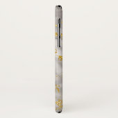 Elegant Grey Marble Monogram Faux Gold Glitter Case-Mate iPhone Case (Achterkant/links)